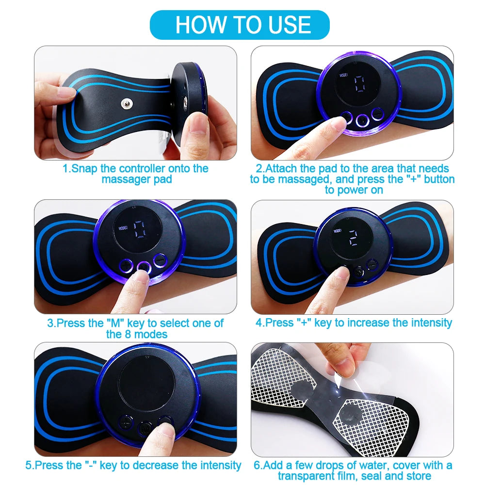 Instructions on how to use a massage pad with controller