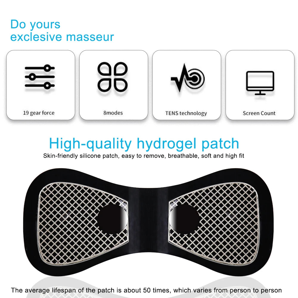 High-quality hydrogel patch with features listed on a white background