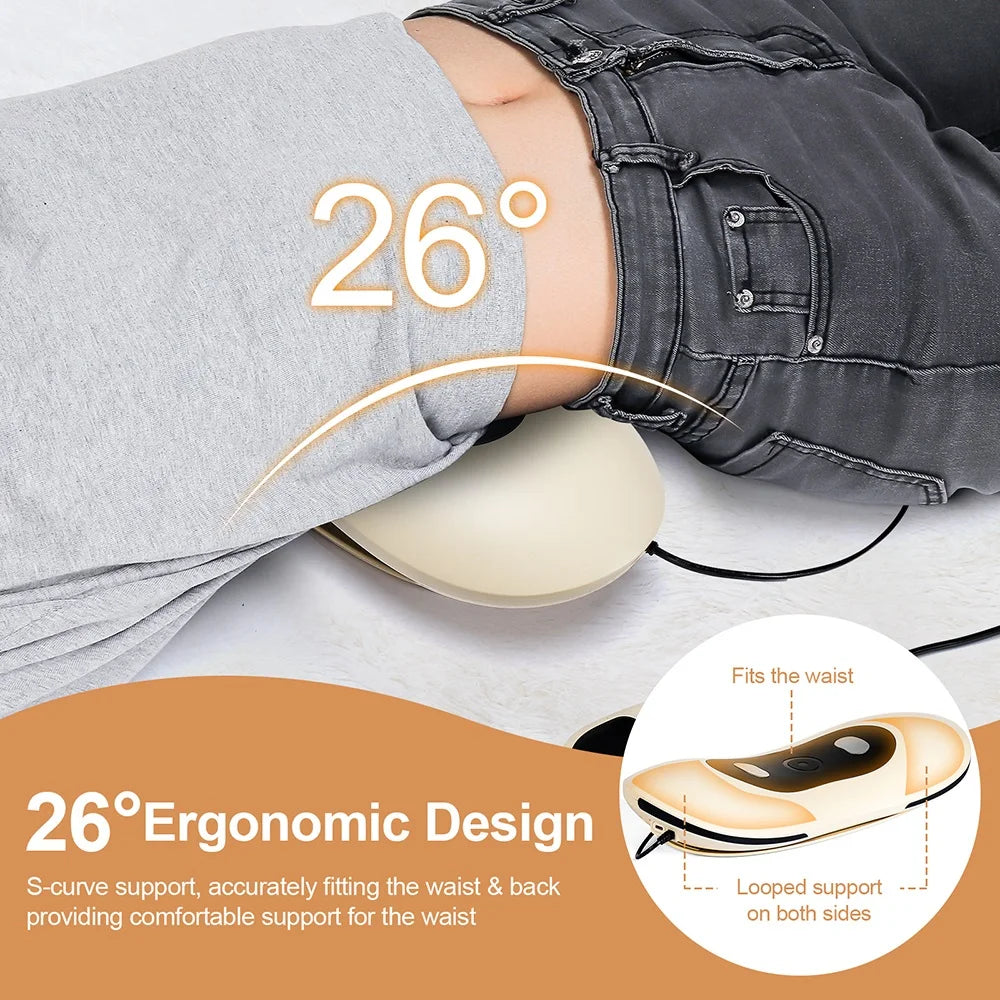 Person using a waist support device with an ergonomic design, showing comfort and support.