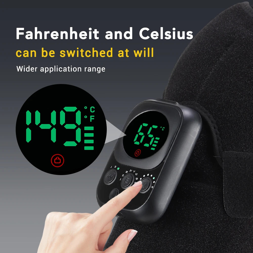 Digital thermometer with temperature display on a dark background