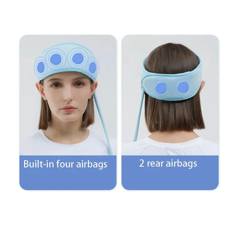 Blue headband with airbags on a white background