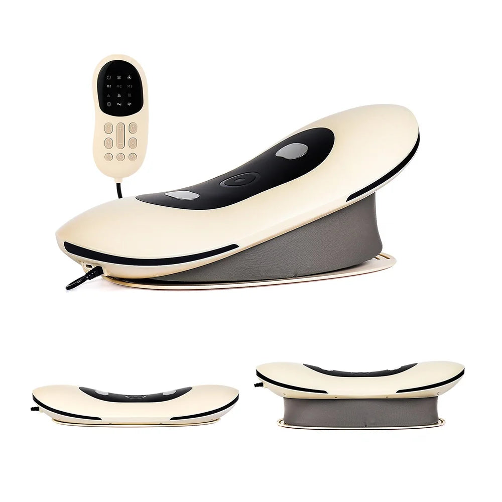 White and gray foot massager with remote control on a white background