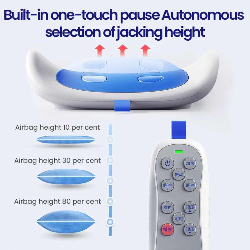 Control panel with airbag height indicators and a remote control on a light gray background.
