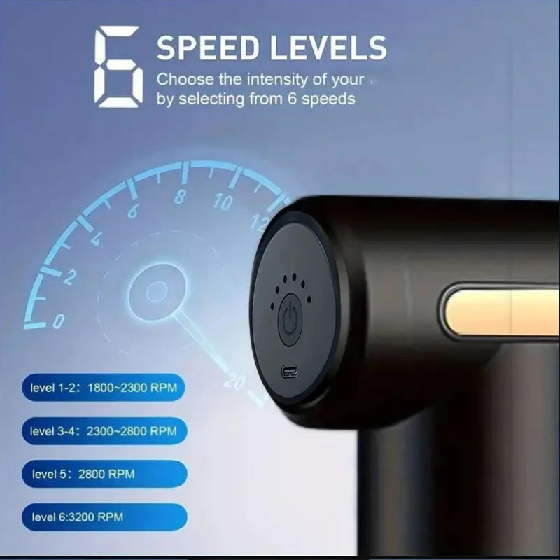 Duster with speed level indicator on a blue background