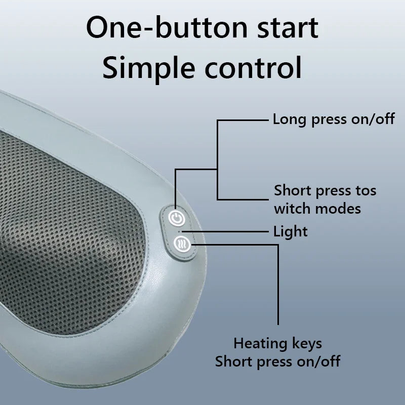 Control panel with buttons labeled for one-button start, simple control, and various functions on a light blue background.