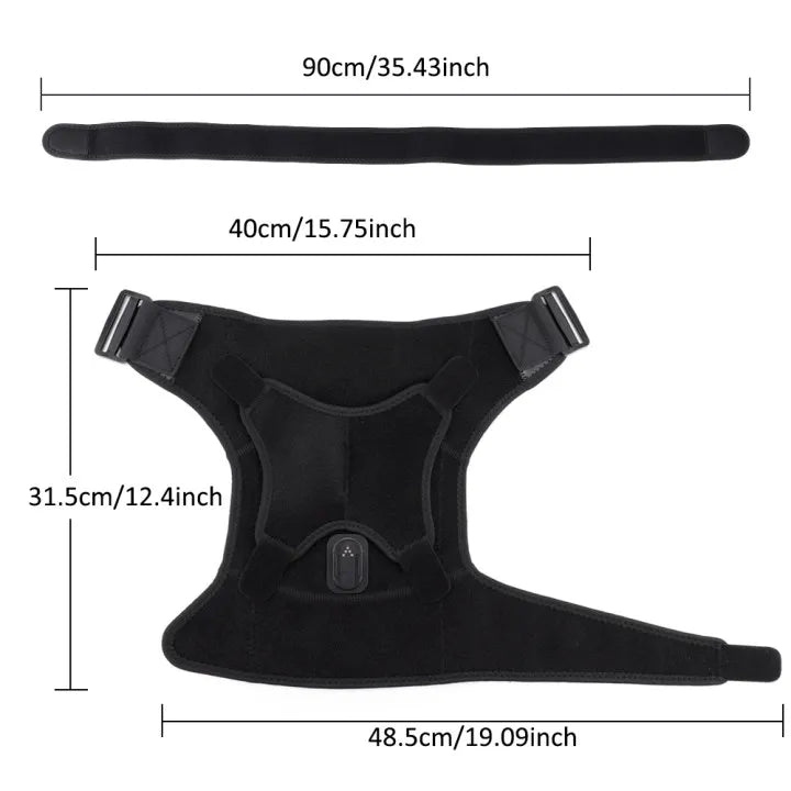 Black dog muzzle with measurements on a white background